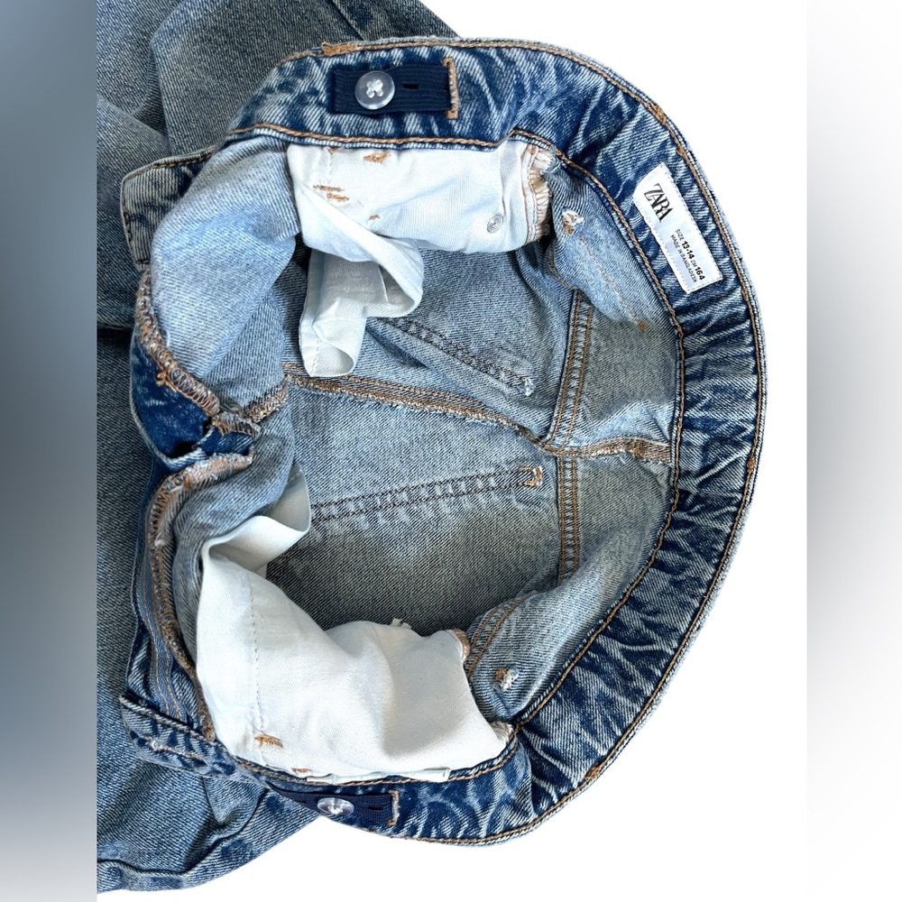 Zara High Waisted baggy fit Denim Jeans Y2k Style Sz 13-14 CM 164 (27x26 Actual) - Picture 7 of 12